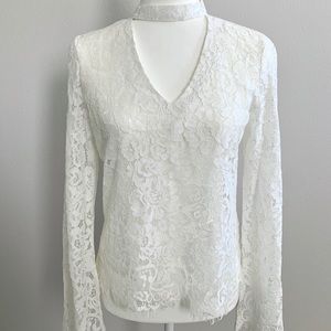 BRAND NEW Boohoo White Lace Blouse